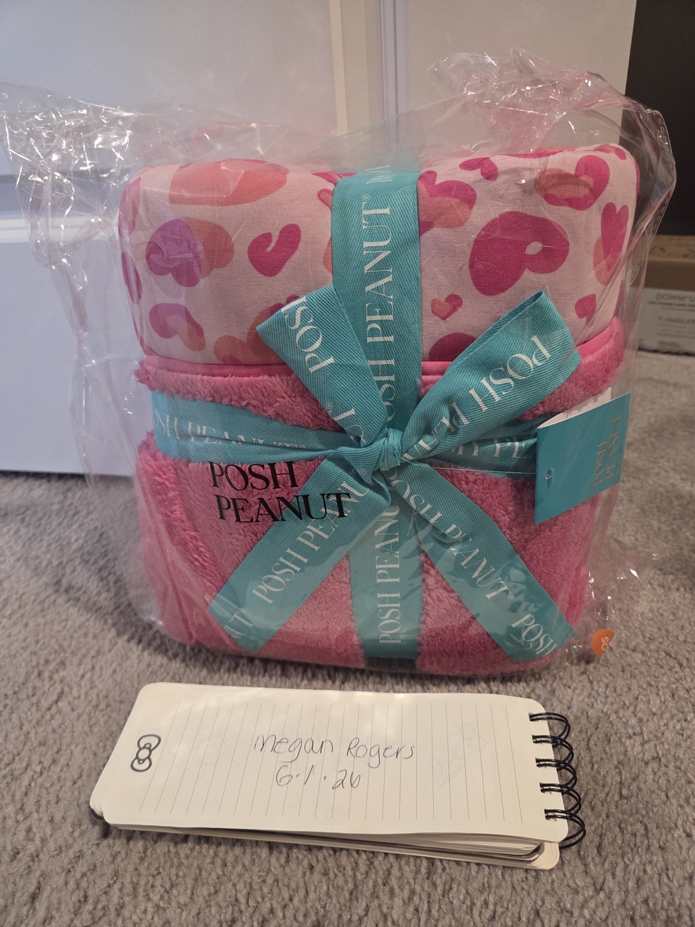 Posh Peanut Pink Leopard Plush Patoo Blanket